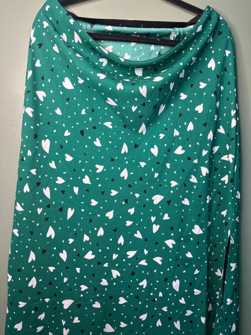 LOFT Green Floral Maxi Skirt Side Slit White Print Boho Size L romantic artsy - Picture 2 of 7